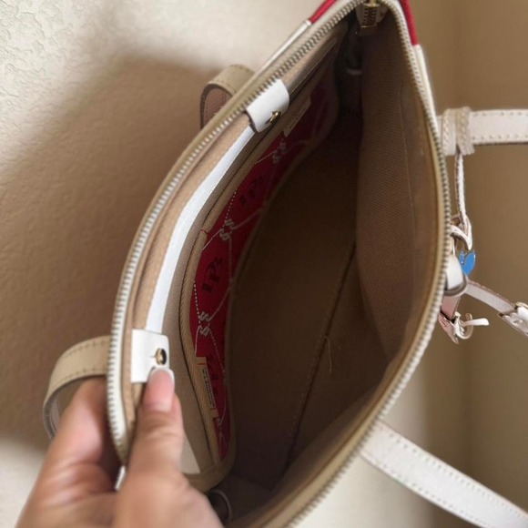 Vintage Dooney & Bourke‎ Sailor Nautical Shoulder Baguette Bag Red White - Picture 6 of 8